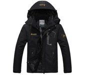 Invierno con capucha de gran tamaño más terciopelo grueso a prueba de viento cálido Parka pareja traje de esquí de montaña abrigo de piel para hombres y mujeres Asian L 50-60kg