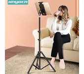 Soporte de piso con trípode ajustable para tableta, soporte de montaje en vivo para iPad Air Pro 12.9 de 4 a 13 pulgadas, soporte de soporte perezoso negro