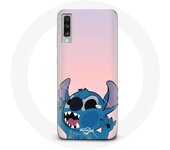 Coque pour Samsung Galaxy A50 Stitch le Nez en l'air fond rose