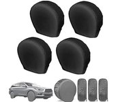 Land Tire Covers 4 Pack - Protector de rueda de neumáticos resistente para camión SUV Trailer Camper RV Family Car- Universal se adapta a los diámetros de los neumáticos 26-32 'pulgadas Negro (L
