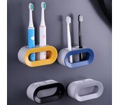 Soporte para cepillo de dientes eléctrico, soporte autoadhesivo de doble orificio, soporte montado en la pared, almacenamiento, ahorro de espacio, accesorios de baño amarillo