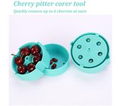6 cerezas, herramienta portátil multifuncional para deshuesar cerezas, ideal para hacer jugos y vino.