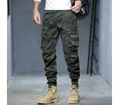 Pantalones Cargo para hombre, pantalones informales con múltiples bolsillos, pantalones de chándal, ropa de calle, pantalones de camuflaje tácticos 28 gris