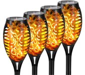 Luces solares para exteriores, luz de antorcha solar con llama parpadeante para decoración de jardín, luces solares para jardín, luces exteriores impermeables con energía solar