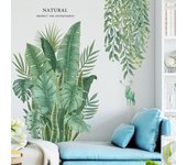 Pegatinas de pared de PVC con diseño de hojas de plátano para decorar dormitorios y salas de estar - Modelo ZDB-2162 Large