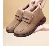 Botas Forradas De Piel Cálidas Botas De Algodón De Suela Suave Y Cálida De Lana De Invierno para Mujer Zapatos De Nieve Sin Cordones Impermeables Botines De Cuero Sintético para Mujer 36