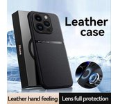 Para iPhone 15 14 13 12 11 Pro Max Funda magnética para teléfono con soporte para automóvil para iPhone 14 15 Plus X XR XS Max Funda trasera de cuero suave iPhone 11 negro