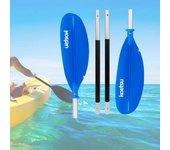 Remo de kayak flotante de aleación de aluminio de 4 secciones, ajustable, de doble cabeza, para deportes acuáticos al aire libre. rojo
