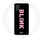 Coque pour Samsung Galaxy A71 Blink Fandom Blackpink Logo Rose Fond Noir