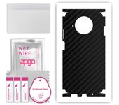 apgo Protective Skin Sticker for the back+sides compatible with Xiaomi Redmi Note 9 Pro 5G, Full Wrap Film, Foil, Vinyl - Pattern Carbon Black