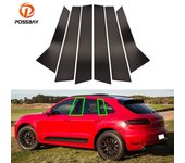 Moldura para puerta y ventana de postes de pilar de coche, cubierta adhesiva de columna BC para Porsche Macan 2014-2022, 6 uds.