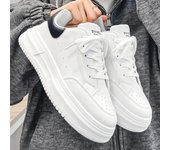 2024 Zapatos planos casuales blancos de cuero para hombre, zapatillas ligeras, zapatos deportivos transpirables, zapatos para hombre, tenis, zapatillas para hombre 39 negro