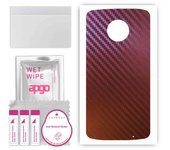 apgo skin sticker film foil vinyl for the BACK compatible with Motorola Moto G6 Plus, scratch-resistant, easy to install - Carbon Chameleon CAKA5
