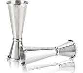 2 cocteleras de 30/60 ml, de acero inoxidable, para medir bebidas de doble trago, ideal para cocina