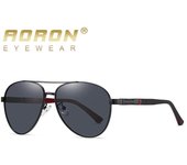 Gafas de sol polarizadas con montura metálica para hombre, gafas de piloto para exteriores UV400, gafas de conducción de diseño Vintage antideslumbrantes negro