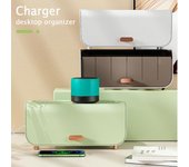 Caja de almacenamiento de cable de alimentación, caja organizadora de almacenamiento de línea de escritorio, caja de enchufe, soporte de placa de enrutador Wifi inalámbrico para el hogar verde