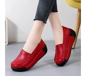 Zapatos casuales de gamuza de vaca a la moda para mujer, zapatos de plataforma de cuña de cuero real para mujer, zapatos de tendencia urbana con borlas cómodas, zapatillas casuales tipo muffin 40 negro