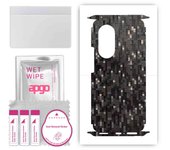 apgo Protective Skin Sticker for the back+sides compatible with Honor 50 Pro, Full Wrap Film, Foil, Vinyl - Pattern Carbon Black Pixel