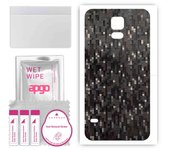 apgo Protective Skin Sticker for the back compatible with Samsung Galaxy S5 mini, Wrap Film, Foil, Vinyl - Pattern Carbon Black Pixel