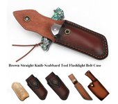 Funda para cuchillo, funda para cuchillo recto, herramienta para acampar al aire libre, funda para linterna, funda con presilla para cinturón 2