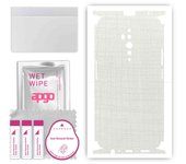 apgo Protective Skin Sticker for the back+sides compatible with Oppo Reno2 Z, Full Wrap Film, Foil, Vinyl - Pattern White Fabric