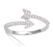 Bague Argent 'Flèche de Cupidon' blanc argenté (rhodié) - 9x5 mm 50 blanco