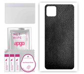 apgo Protective Skin Sticker for the back compatible with Wiko T3, Wrap Film, Foil, Vinyl - Pattern Black Leather