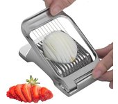 Cortador de huevos de aluminio de alta resistencia para huevos duros, cortador de fresas, cortador de huevos de alambre de acero inoxidable para frutas blandas.