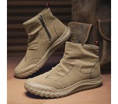 Botas de trabajo altas de gamuza retro, impermeables y resistentes a la suciedad, para hombre, para otoño e invierno. 39 negro