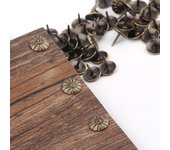 100 tachuelas decorativas de latón/bronce/dorado, ideales para joyería, caja de regalo, chinchetas de mesa, herrajes para muebles, herramientas de carpintería.