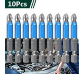 10 Uds 50MM PH2 vástago hexagonal eléctrico antideslizante puntas de destornillador de cabeza cruzada magnética herramientas 10pcs