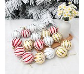 6 Unids Bola de Navidad Adornos de Decoración de Árbol de Navidad Colgante de Navidad Accesorios de Año Nuevo Fiesta de Vacaciones Decoración de Boda rojo