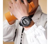 Reloj digital, reloj deportivo para exteriores, reloj de pulsera para natación resistente al agua hasta 50 m, reloj LED para hombre, relojes de pulsera de las mejores marcas TPW fresno negro
