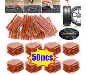 50 piezas de tiras de reparación de neumáticos de motocicleta y coche, tira de sellado sin cámara, tira de goma para pinchazos de neumáticos, accesorios de reparación de neumáticos de bicicleta y coche 5PCS