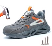 Zapatos de seguridad para el trabajo de primavera y verano para hombre, zapatos con punta de acero, botas de seguridad para la construcción, zapatillas de trabajo protectoras y transpirables para hombre 38 negro