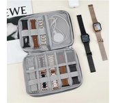 Cajas de correa para Apple Watch, bolsa de almacenamiento, estuche organizador para reloj, correa de muñeca para reloj inteligente, caja de almacenamiento portátil para viajes negro