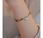 Pulsera ligera de lujo con cuentas de bambú para mujer, estilo chino vintage, con borlas, accesorios de joyería, regalos. onesize