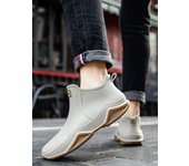 Nuevos zapatos de lluvia para mujer, botines impermeables, botas de lluvia para hombre, antideslizantes, resistentes al desgaste, de felpa, de moda, para cocina, verano e invierno. 36