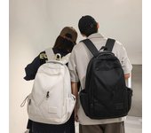 Mochila de color sólido para hombre, mochila para estudiante, mochila de gran capacidad para mujer gris