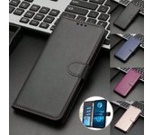 Funda con tapa magnética con 3 ranuras para tarjetas, marco de fotos y bolsillo para efectivo, funda tipo billetera de cuero PU para iPhone, Samsung, Xiaomi Redmi, OPPO VIVO iPhone 11 Pro Max oro rosa