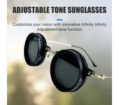 Gafas de sol polarizadas redondas pequeñas para hombre y mujer, de 1 a 9 velocidades, con filtro ND ajustable para playa, pesca y conducción. A