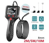 Monitor de vídeo Industrial, cámara endoscópica de 8mm, 1080P, pantalla HD IPS de 2,4 pulgadas, cámara de inspección impermeable con 6 luces LED 2M
