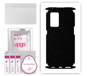 apgo Protective Skin Sticker for the back+sides compatible with Oppo Reno 6 Pro 5G, Full Wrap Film, Foil, Vinyl - Pattern Matte Black