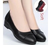 Zapatos cómodos antideslizantes de cuero suave para mujer 35