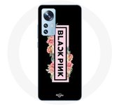 Coque pour Xiaomi Mi 12 / 12X Blackpink Groupe de K-pop Logo Noir Rose Fond Noir
