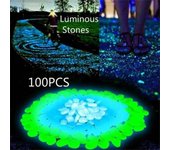 100 piezas de piedra luminosa guijarro luminoso para roca acera decoración al aire libre acuario pecera jardín camino sendero césped piedra decorativa 100PCS naranja