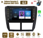Android de 8 pulgadas para Subaru Forester 3 Impreza 2007-2013 con botón perilla coche CarPlay Radio Video reproductor Multimedia GPS 2 + 32GB 1+32GB