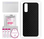 apgo Protective Skin Sticker for the back compatible with Vivo Y70t, Wrap Film, Foil, Vinyl - Pattern Carbon Black