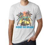 Hombre Vintage Camiseta Gráfico Camiseta Verano Triángulo Puerto España Vintage Blanco XS anti-flash blanco