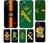 Funda de teléfono con emblema civil de la Guardia Española para iphone 14 2020se 6 6s 7 8 plus x 10 XR XS 11 12 13 mini pro MAX, funda trasera negra de tpu iPhone 14